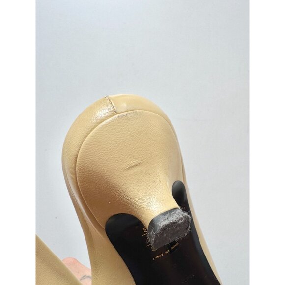 TOTEME Butter Yellow Leather Square Toe Kitten Heel Mules Slides, Size 37 - Picture 11 of 16